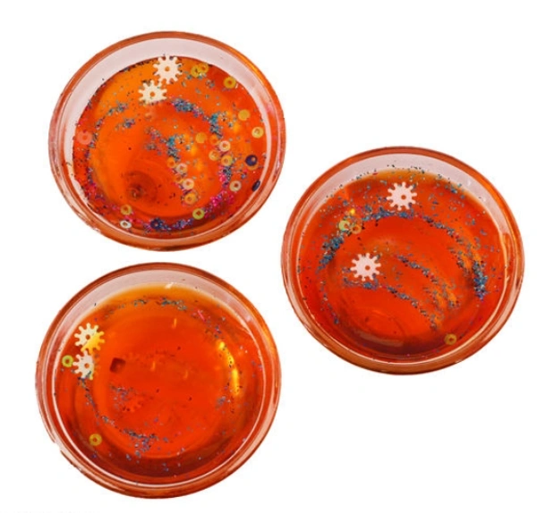 iHandikart Handicrafts Handmade wax Tealight Candles (Smokeless, Set of 3) - Orange, Wax, Pack of3